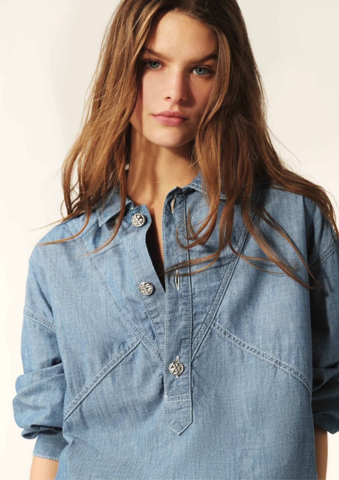 BA&SH Kool Kalea Shirt, Light Used Blue