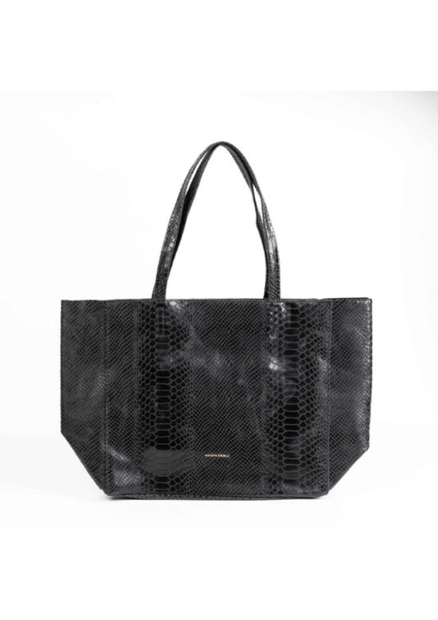 Maison Fanli - Black Snake Rectangular Tote with zip