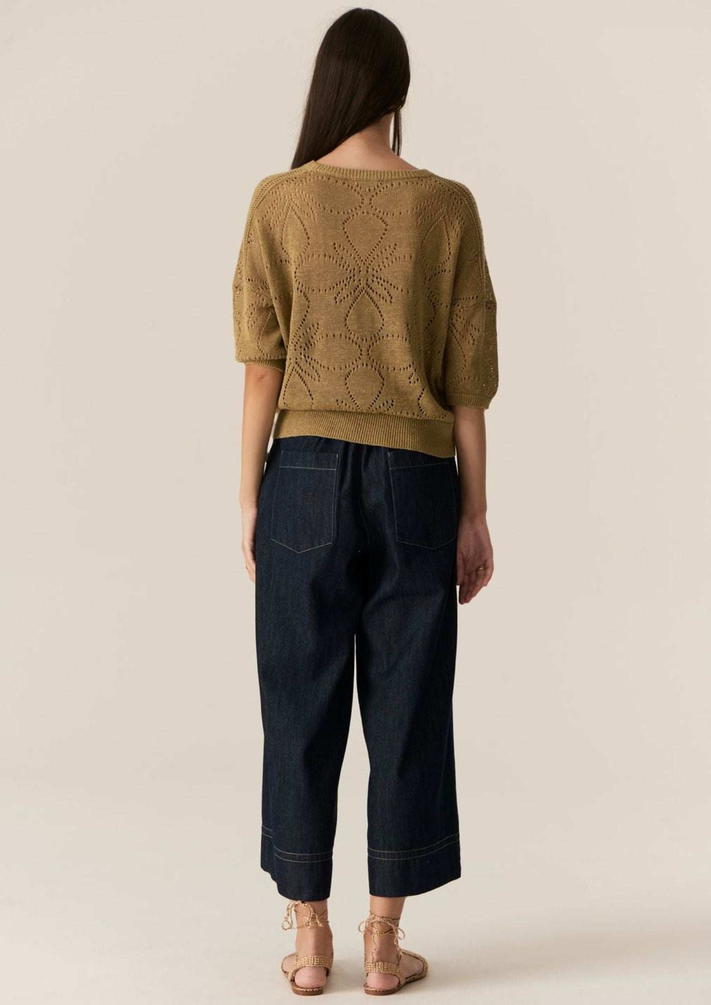 POL Carsen Crop Pant - Dark Wash