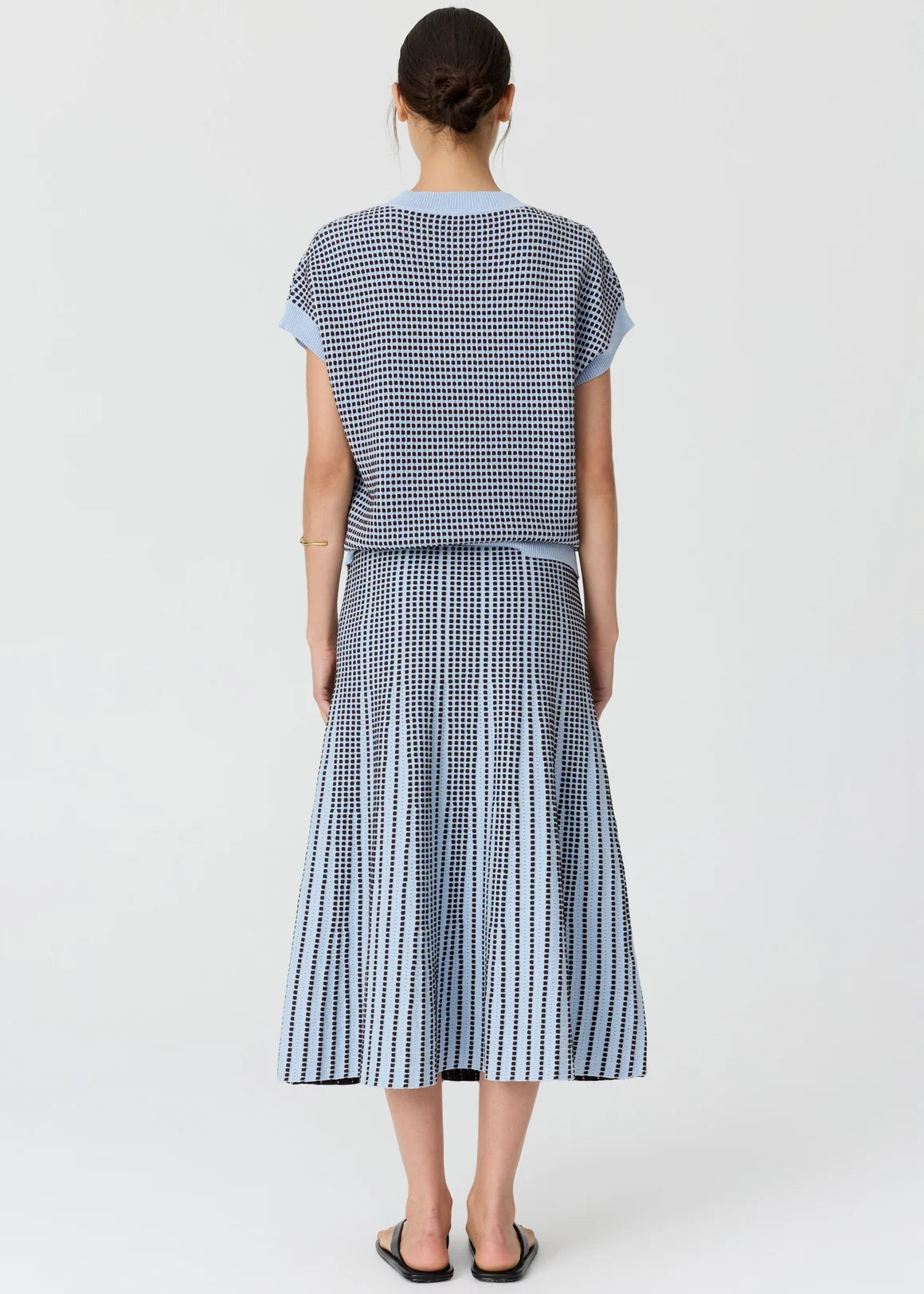 Pol Evlyn Knit Top Blue/Choc