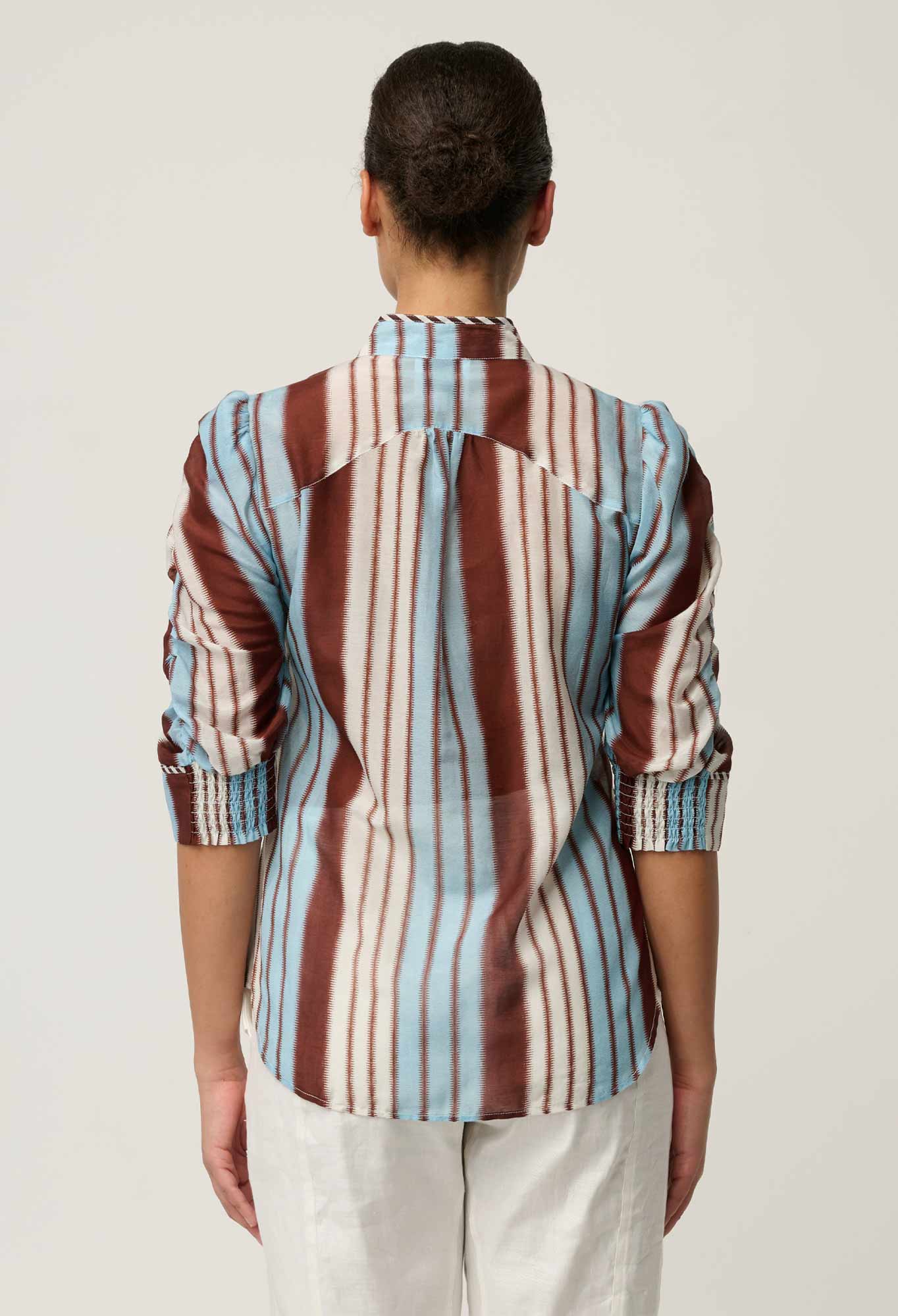 Once Calantha Cotton Silk Ruched Blouse