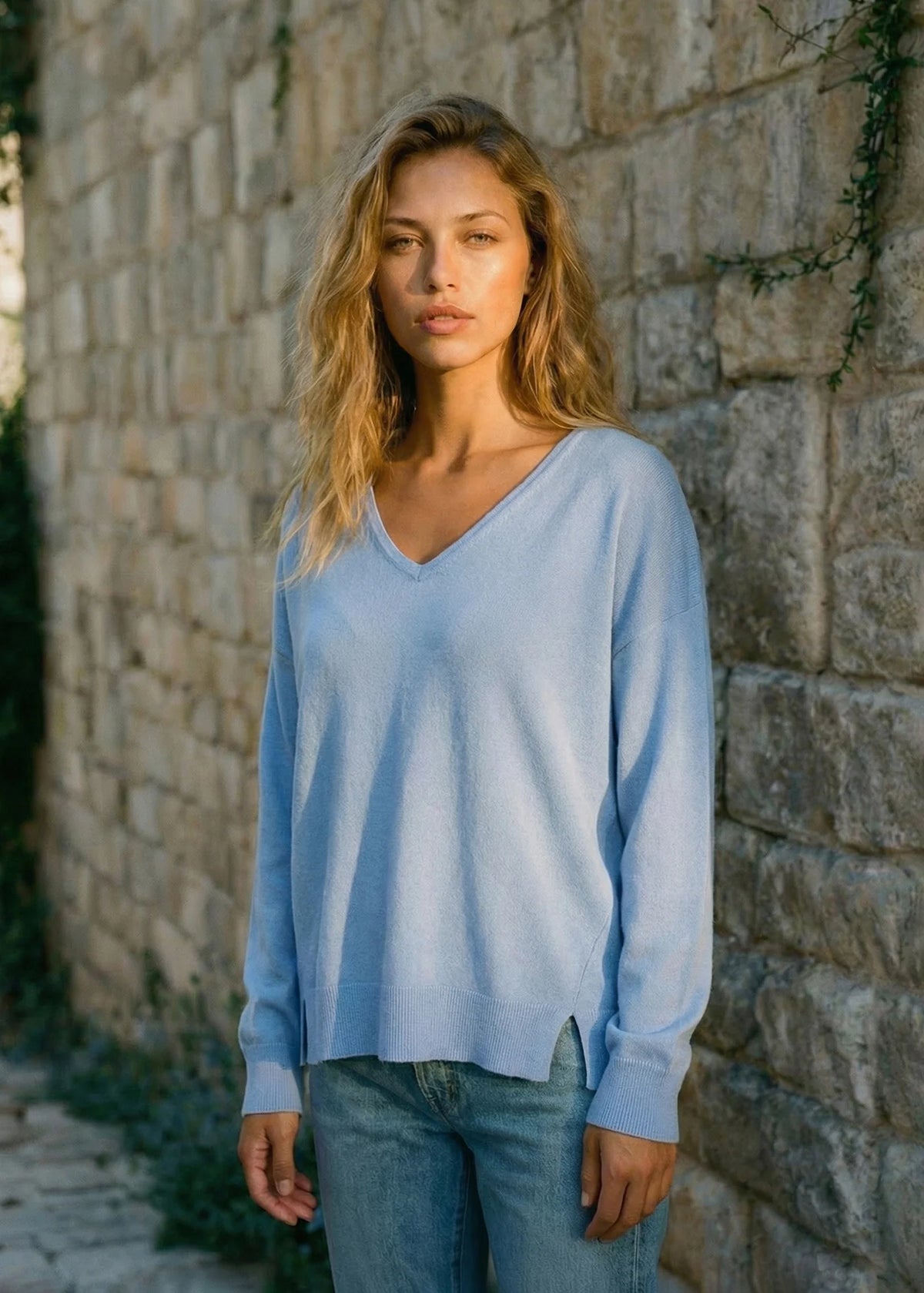 Alete Threads The V Sweater Best Blue