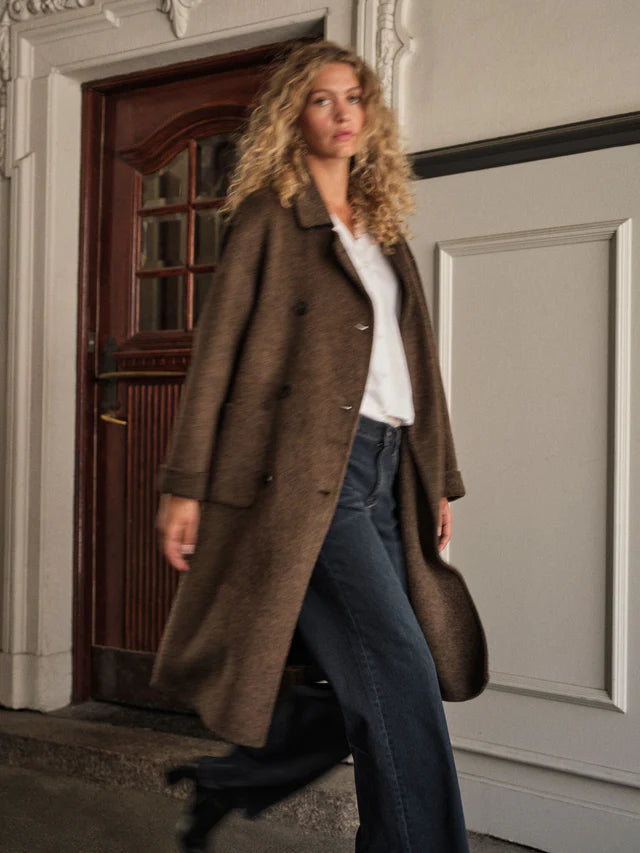 Mos Mosh - Lucca Barkley Wool Coat - Slate Black