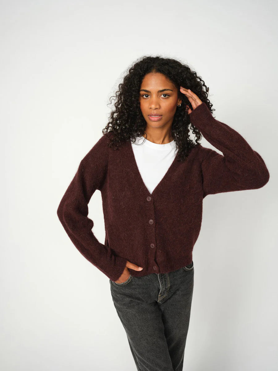 Mos Mosh Thora V-neck Cardigan - Fudge