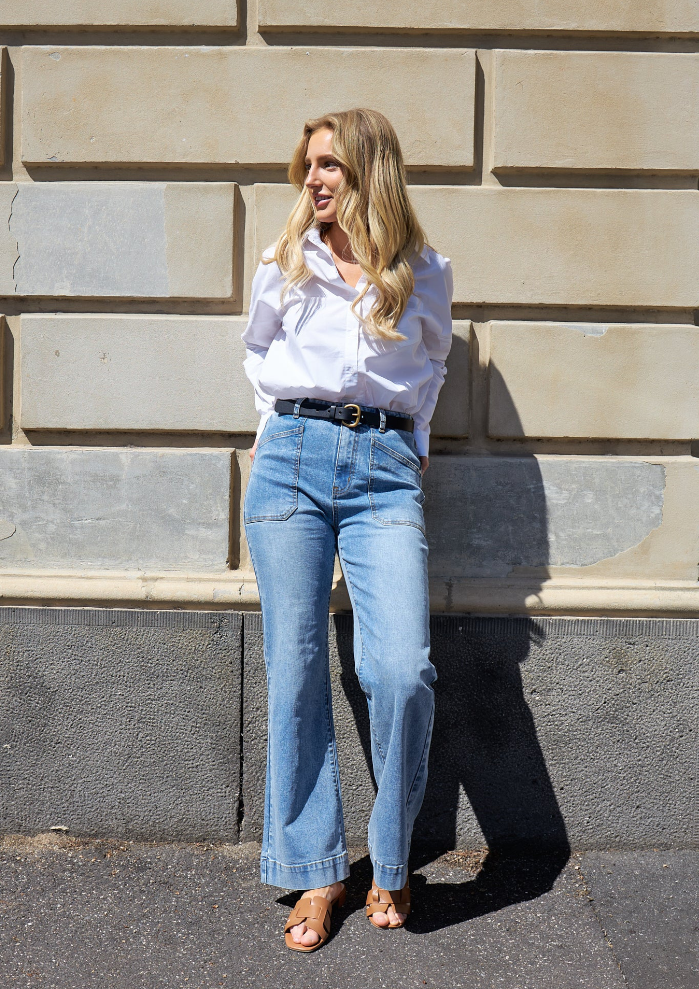Saint Rose Jayne Wide Leg Jean Vintage Wash