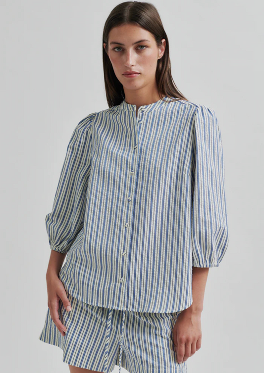Second Female Serifa Stripe Shirt - Cornflower Blue