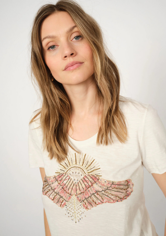 Mos Mosh - Nadine Deco Tee - Powder Pink