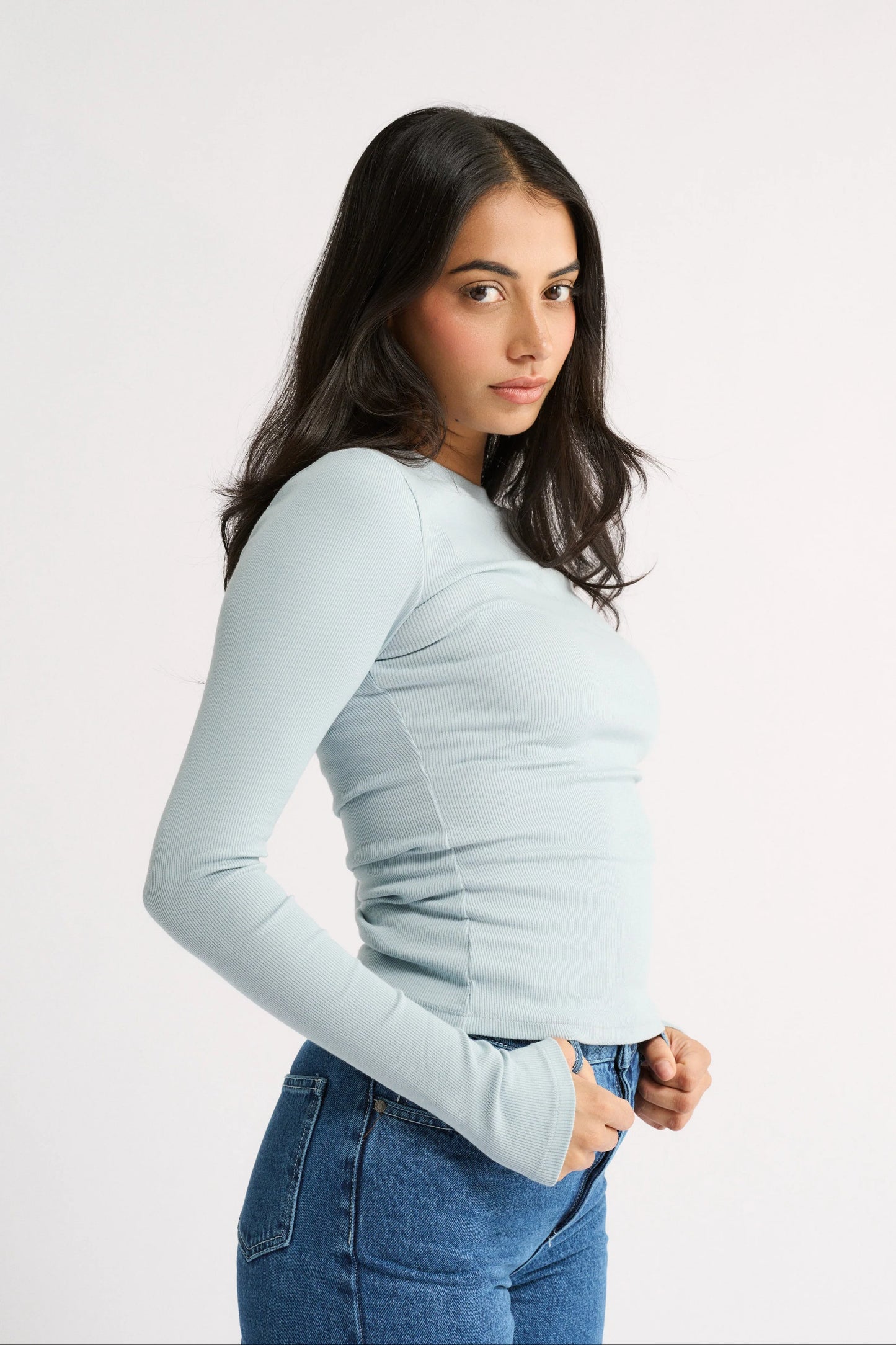 PRIMI Carina Long Sleeve Top - Stone Blue
