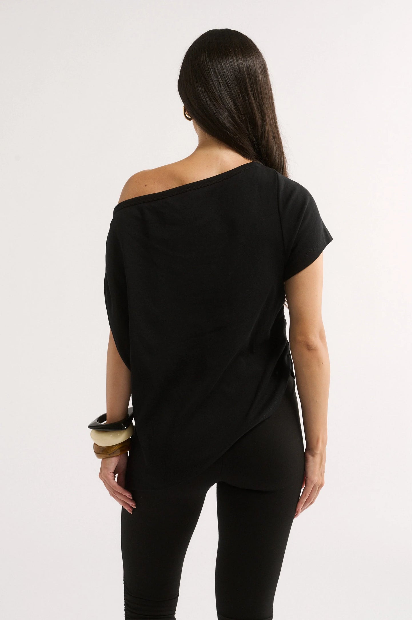 Estelle Off Shoulder T-shirt - Black