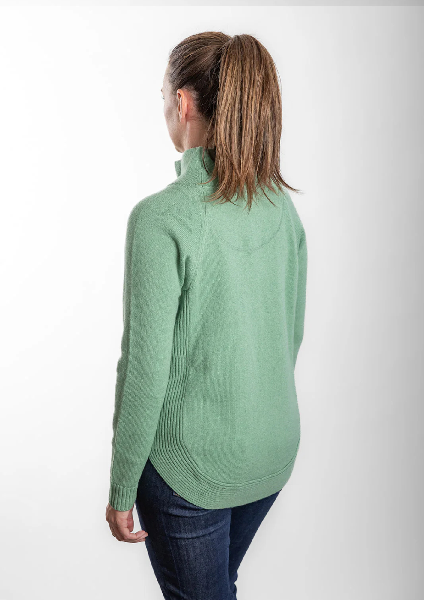 Bow & Arrow -  Mint Green Funnel Neck