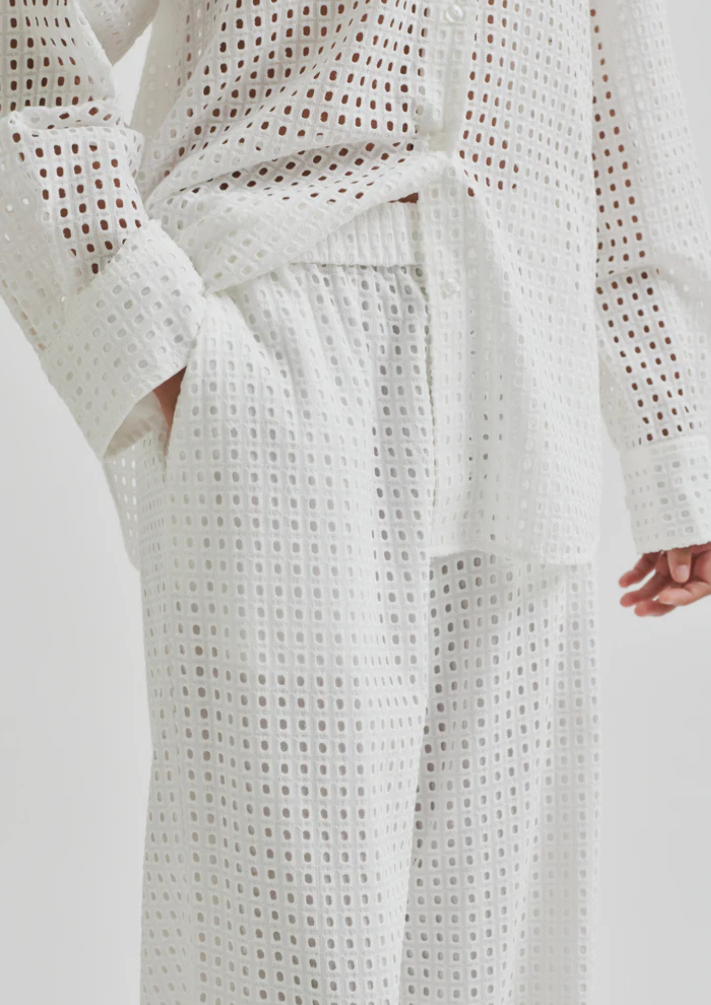 Second Female Villa Check Pant - White