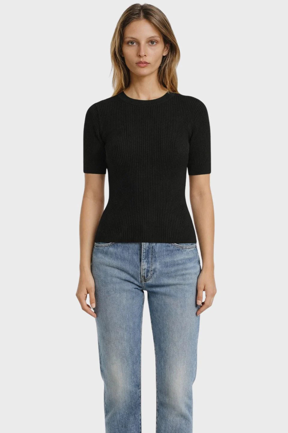 Alete Threads Vespa Ribbed Short Sleeve - Black