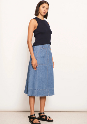 POL Raydel Denim Skirt - Light Wash