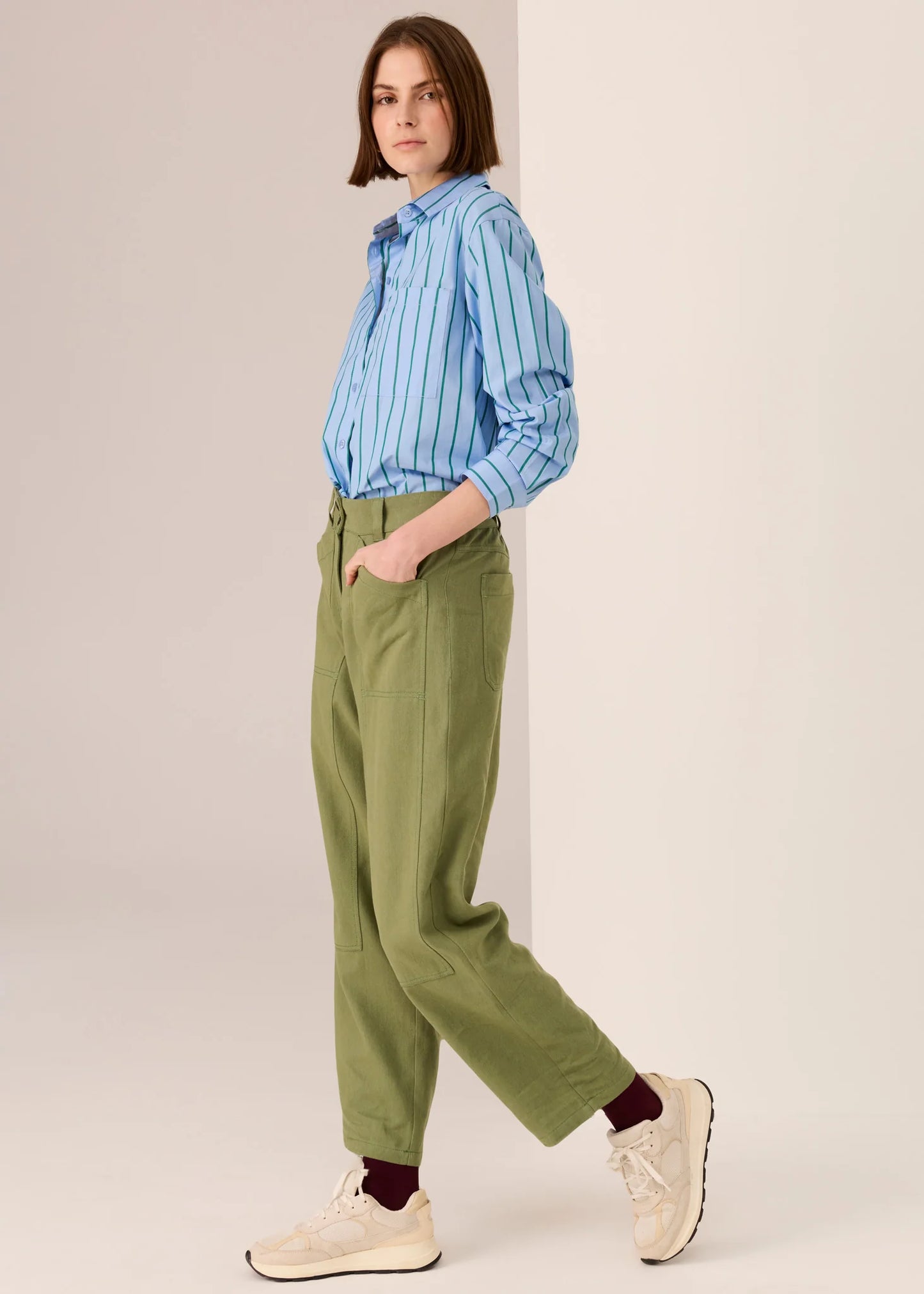 POL- Bronel Barrel Pant - Green