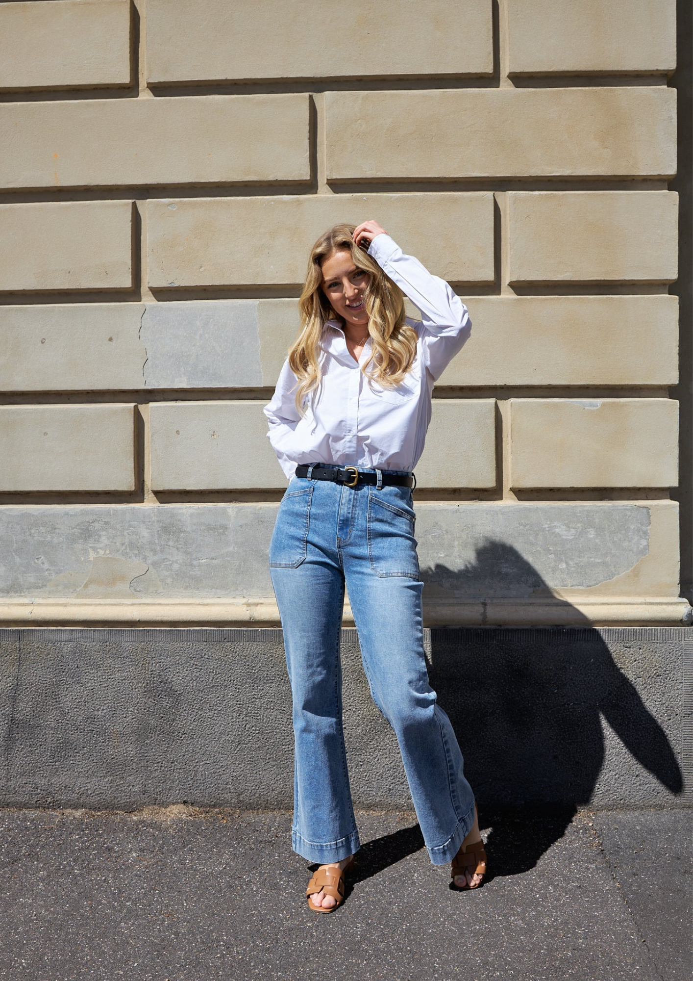 Saint Rose Jayne Wide Leg Jean Vintage Wash
