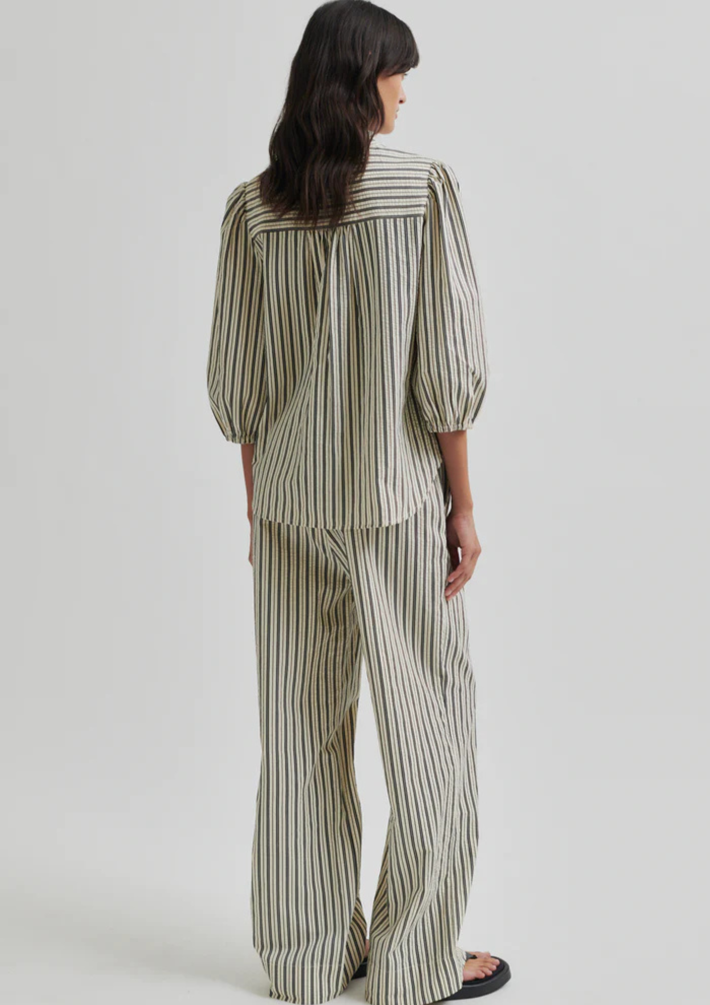 Second Female Serifa Stripe Pants - Black