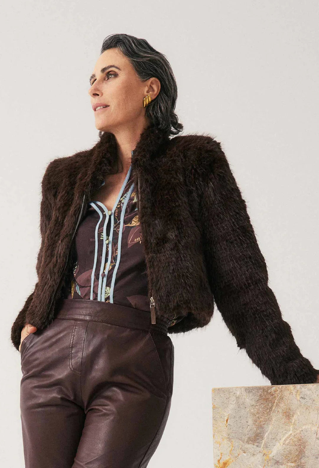 ONCE WAS - Dawn Faux Fur Cropped Jacket