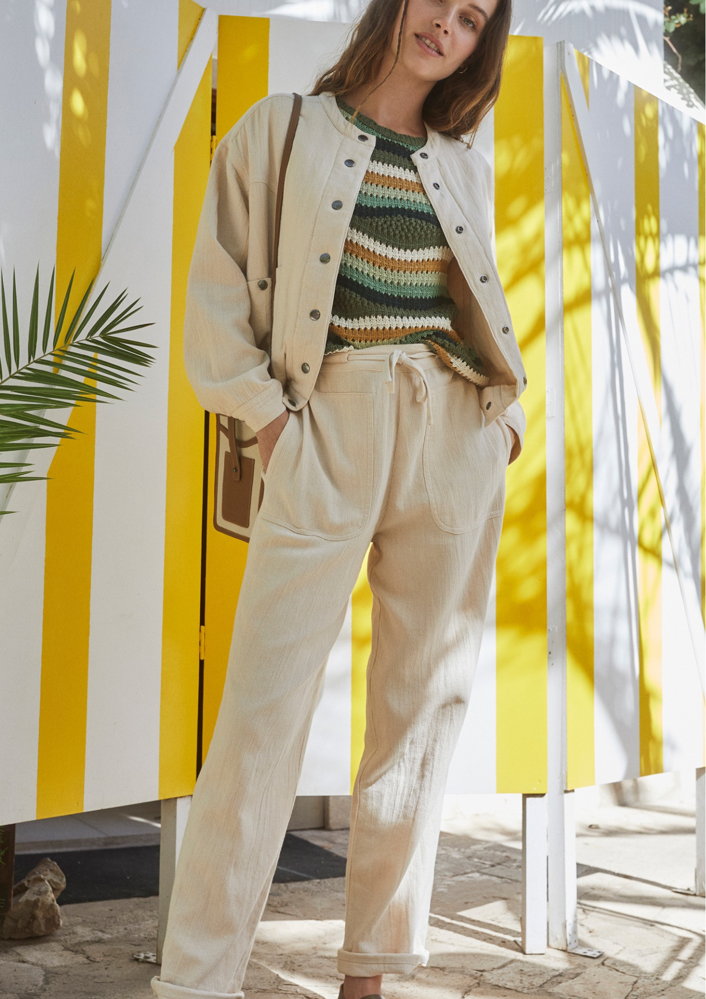 Indi & Cold Panama Crudo Organic Cotton Bomber Jacket