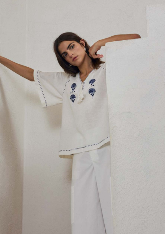 Yerse - Embroidered T-shirt - Ecru