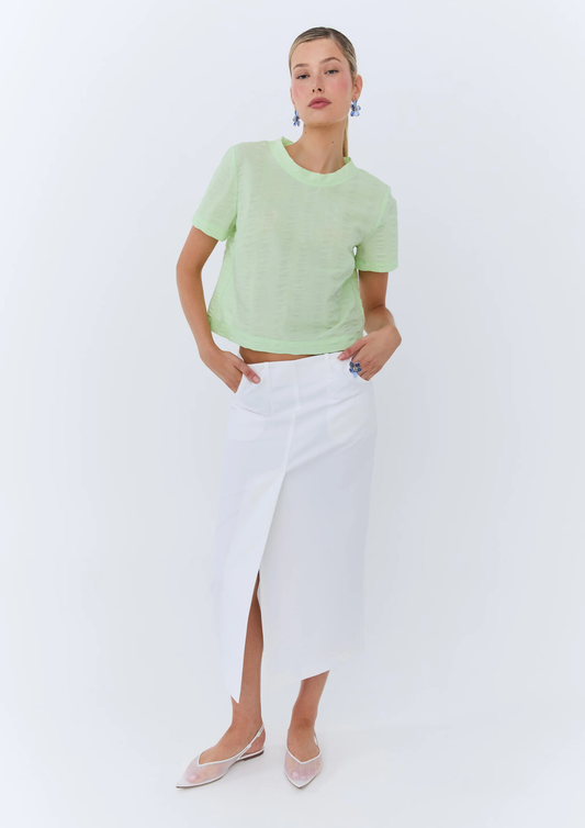 Eder - Gabrielle Tee - Green Seersucker