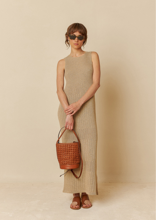 Indi & Cold Lino Ribbed Knit Dress