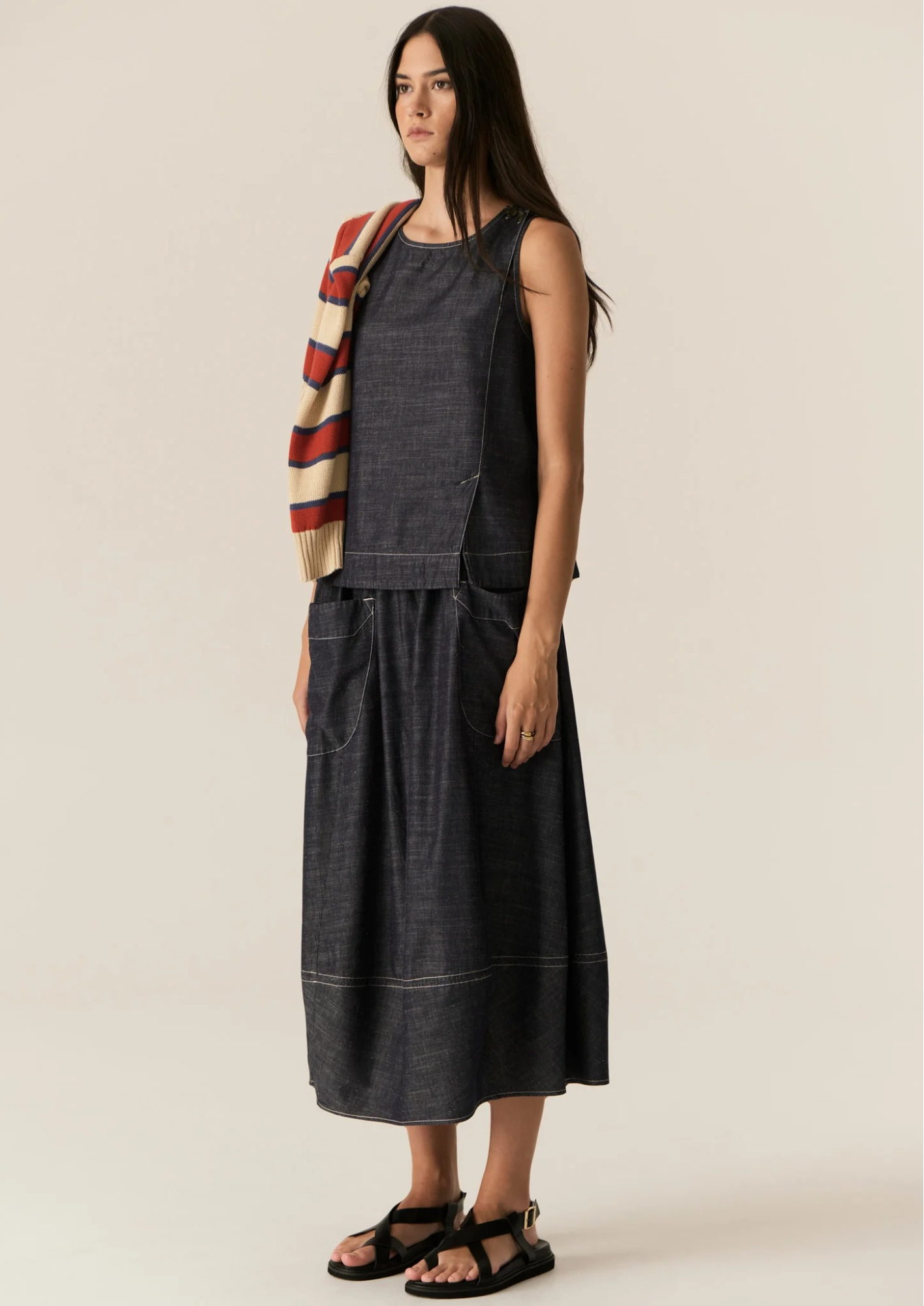 POL Avrid Skirt - Chambray