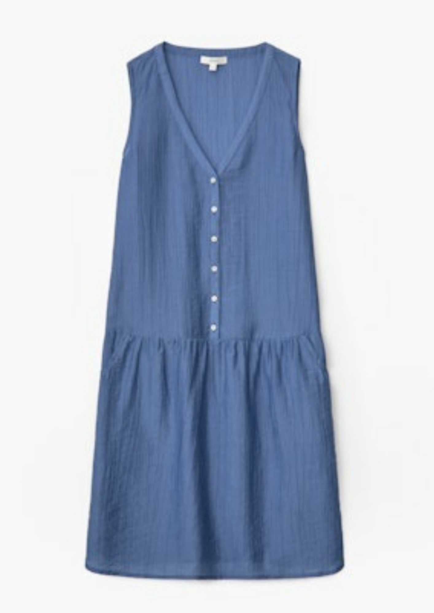 Yerse - V Neck Short Dress - Greyish Blue