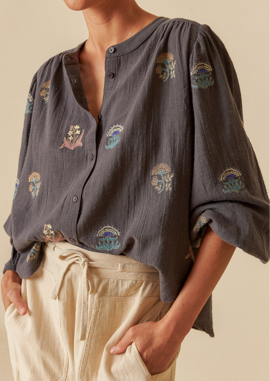 Indi & Cold Multi-Color Embroidered Shirt