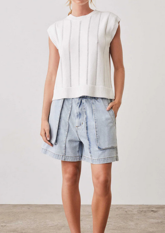Esmaee Pioneer Knit Tank - White Pioneer