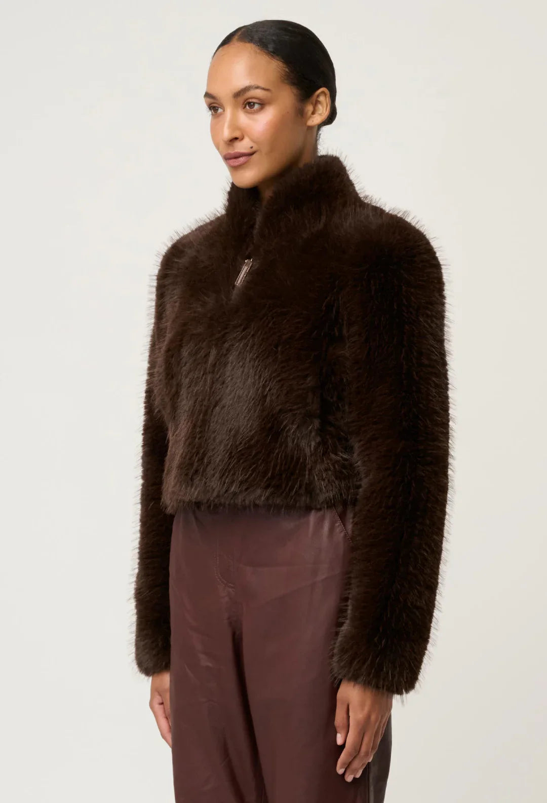 ONCE WAS - Dawn Faux Fur Cropped Jacket
