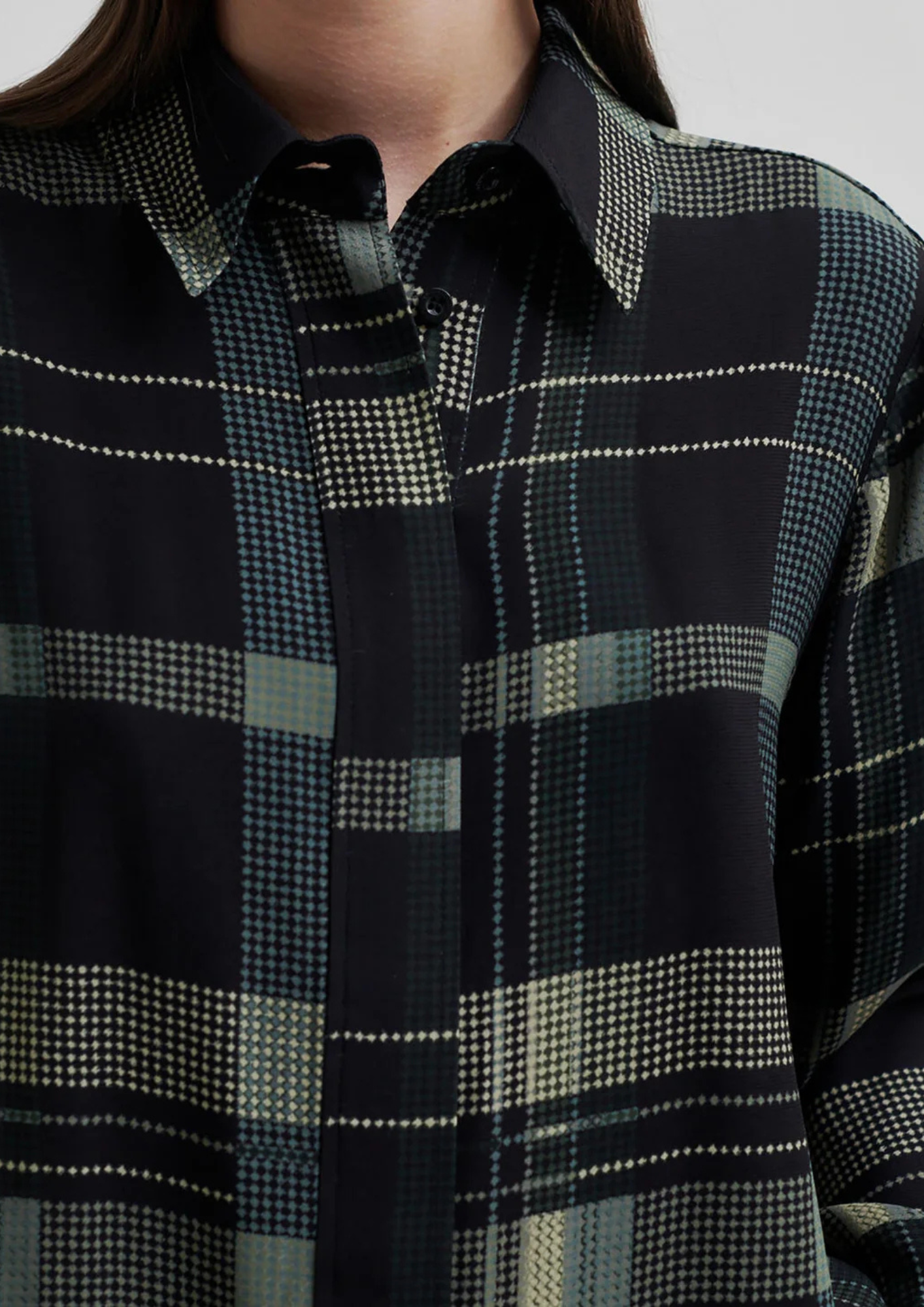 Second Female Checca Check Shirt -Black