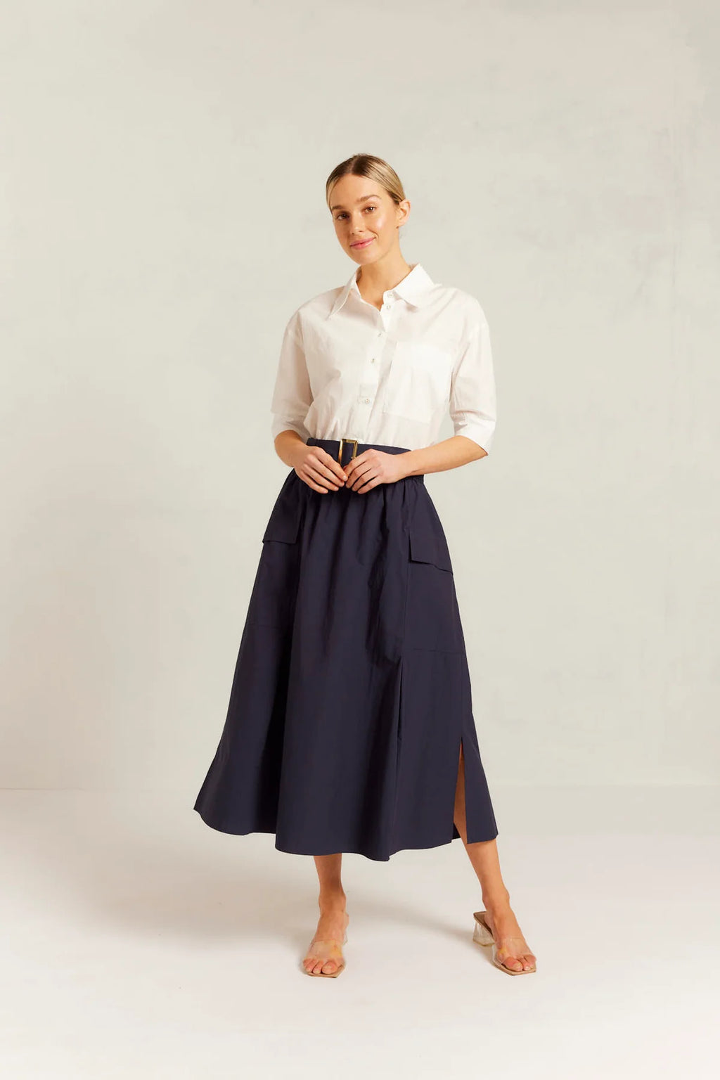 Alessandra Pima Cotton Valora Skirt - Color Olive