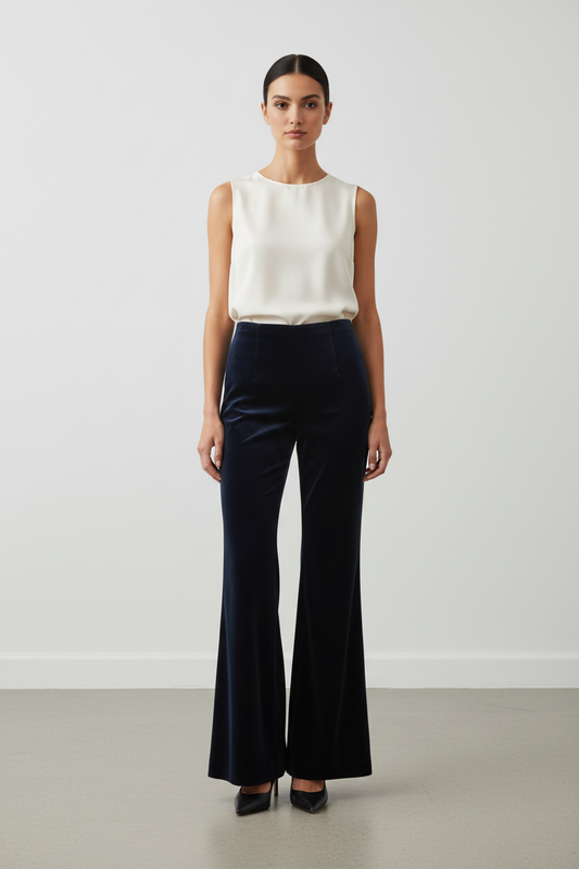 Sophie Moran Velvet Pant - Navy