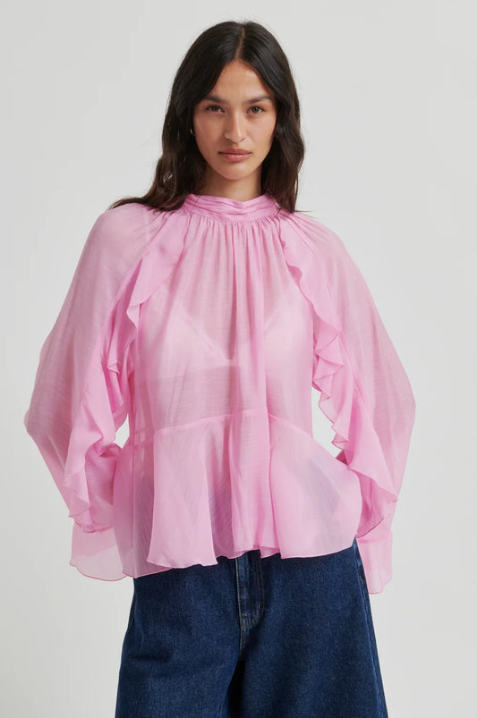 Second Female Naje Frill Blouse lilac Chiffon