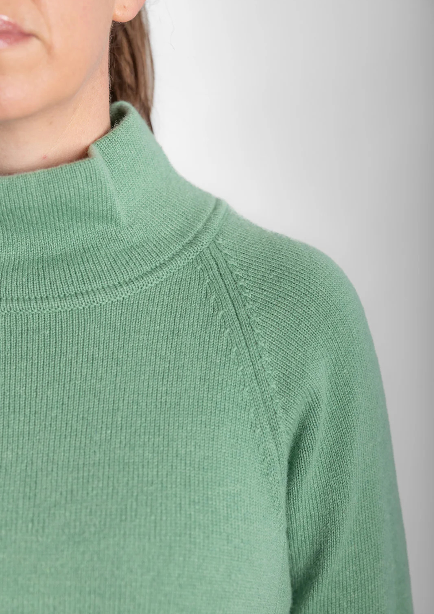 Bow & Arrow -  Mint Green Funnel Neck