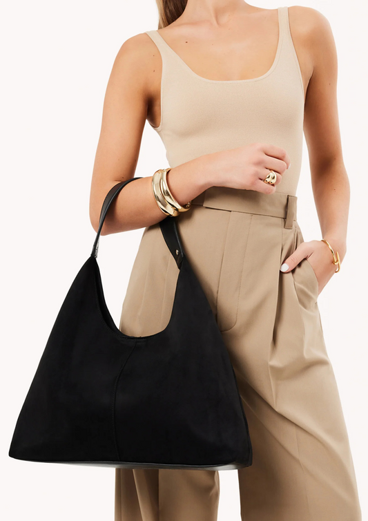 Billini Black Suede Tammy Shoulder Bag