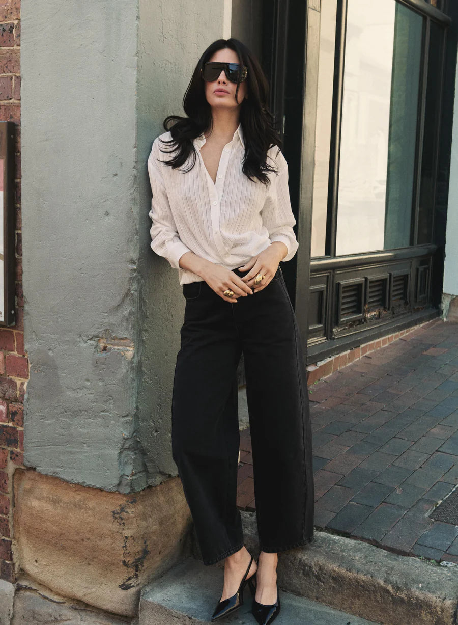 Esmaee - Midtown Barrel Jean - Black Denim