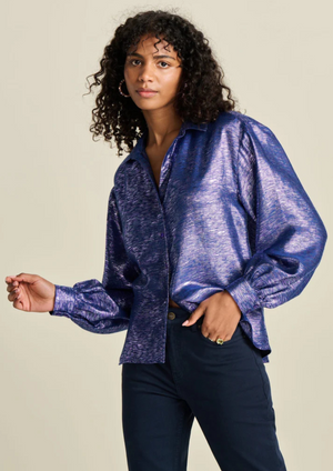 POM Blouse - Violet Festive Blue