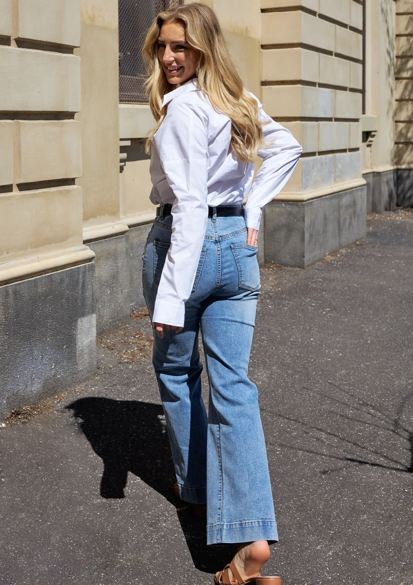 Saint Rose Jayne Wide Leg Jean Vintage Wash