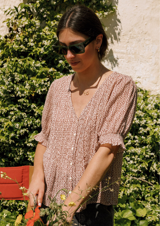 Indi & Cold Marron Cotton Woven Shirt