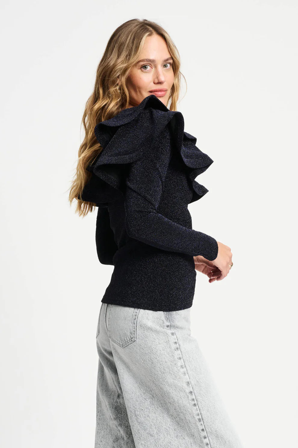 POM Amsterdam - Glitter Noir Top - SP9374