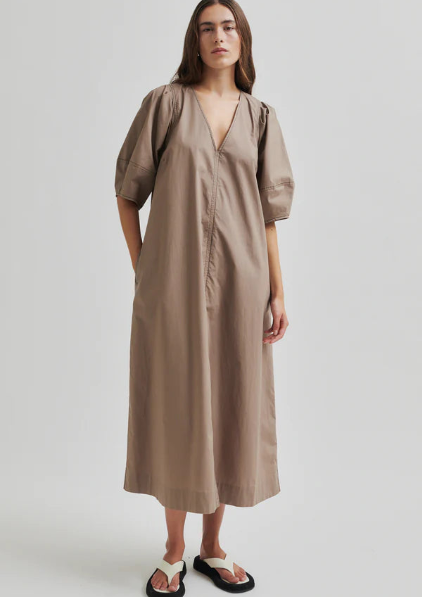Second Female Larkini Cotton Dress - Fossil