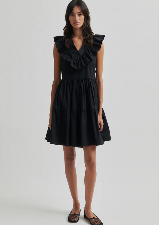 Second Female Zana Ruffle Detail Dress - Black