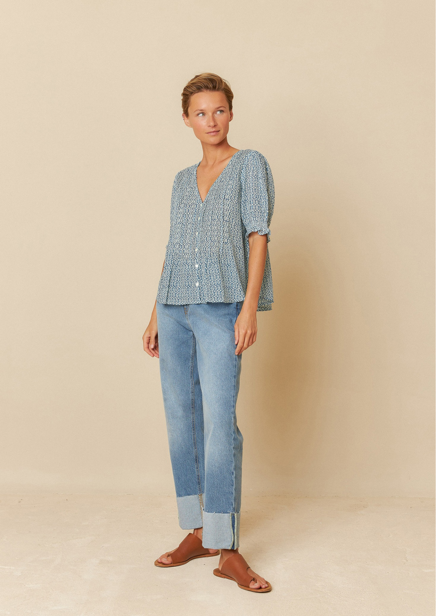 Indi & Cold Indigo Cotton Woven Shirt
