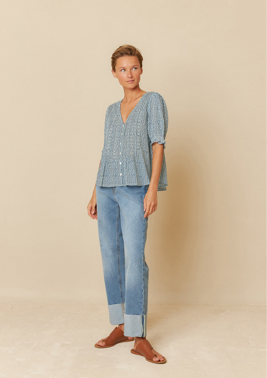 Indi & Cold Indigo Cotton Woven Shirt