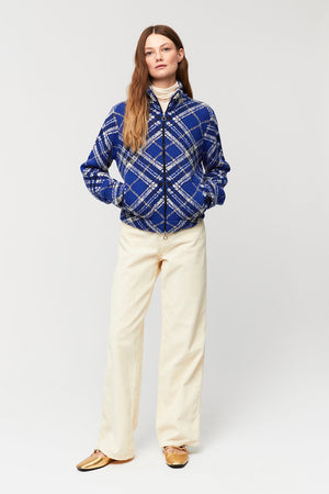 Aldo Martins - Heid statement bomber style jacket with play on check pattern