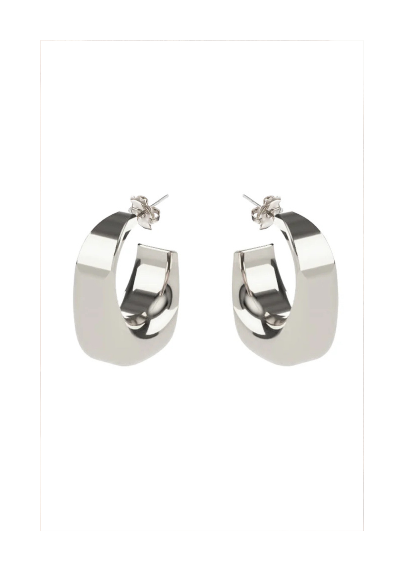 Bling Bar Alpine Hoop Silver Earings