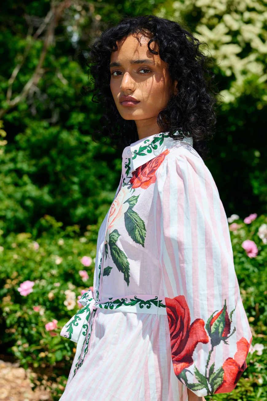 Aston Studio - Lucille Dress-  Baby Rose Multi Stripe