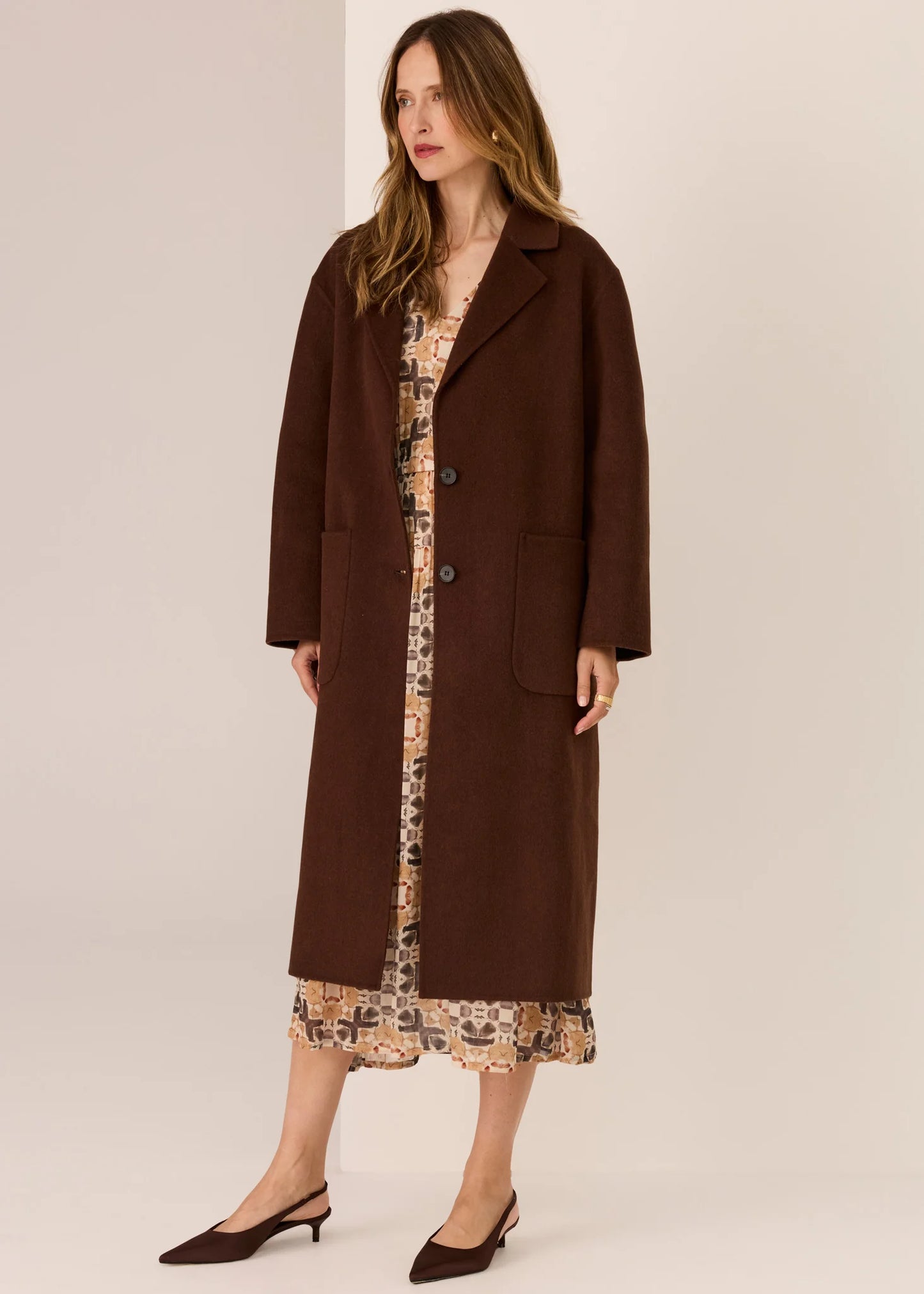 Pol - Cohen long wool coat chocolate