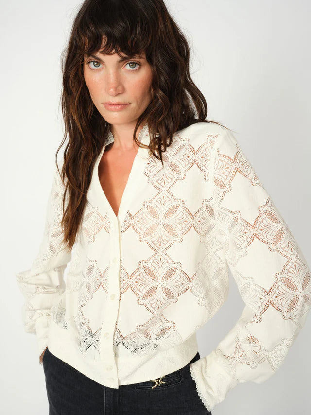 Mos Mosh - Monia Yen Lace Shirt - Ecru
